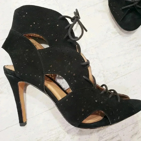 Joie Leather Caged Lace Up Heels - Picture 5 of 5